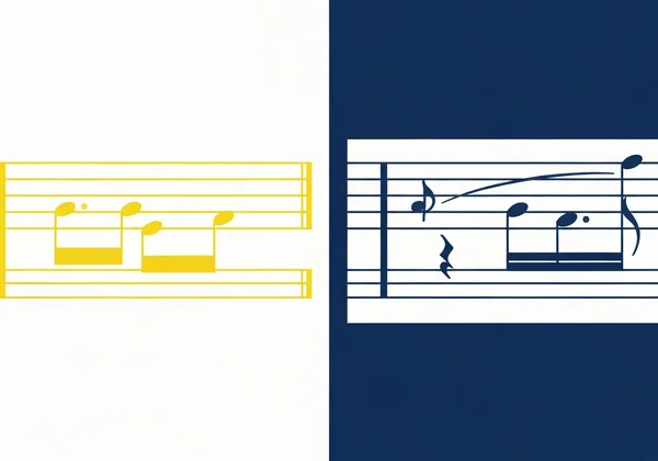 Treble and bass clefs with example notes on a staff