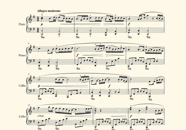 Professionally laid out page of hand-notated music