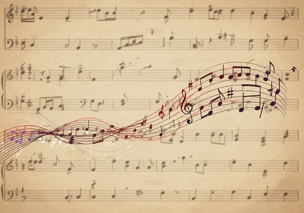 Melody line transforming into a full orchestral score.